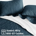 thumbnail image 4 of Exclusivo Mezcla King Quilt Bedding Set, Lightweight Vintage King Size Quilts with Pillow Shams, Soft Bedspreads Coverlets for All Seasons (104"x96", Navy Blue), 4 of 8