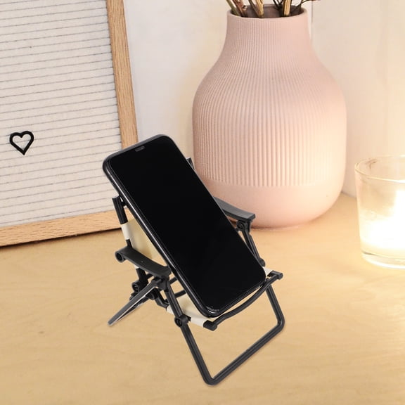 ifundom 2-Pack Mini Folding Portable Chairs, Lightweight Compact Black Plastic Seats for Outdoor Camping, Travel, Hiking