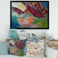 thumbnail image 3 of Designart 'Butterflies On Pink Flowers' Traditional Framed Art Print, 3 of 4