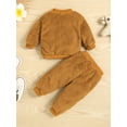 thumbnail image 3 of Bagilaanoe 2pcs Toddler Baby Boys Long Pants Set Long Sleeve Pullover Tops + Trousers 6M 12M 18M 24M 3T Kids Fall Plush Outfits, 3 of 8