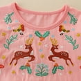 thumbnail image 4 of Bellafa 2-7T Little Girls Long-Sleeved Dresses Toddler Pink Cotton Dress Cartoons Fall Winter Christmas Dresses-Deer, 4 of 6