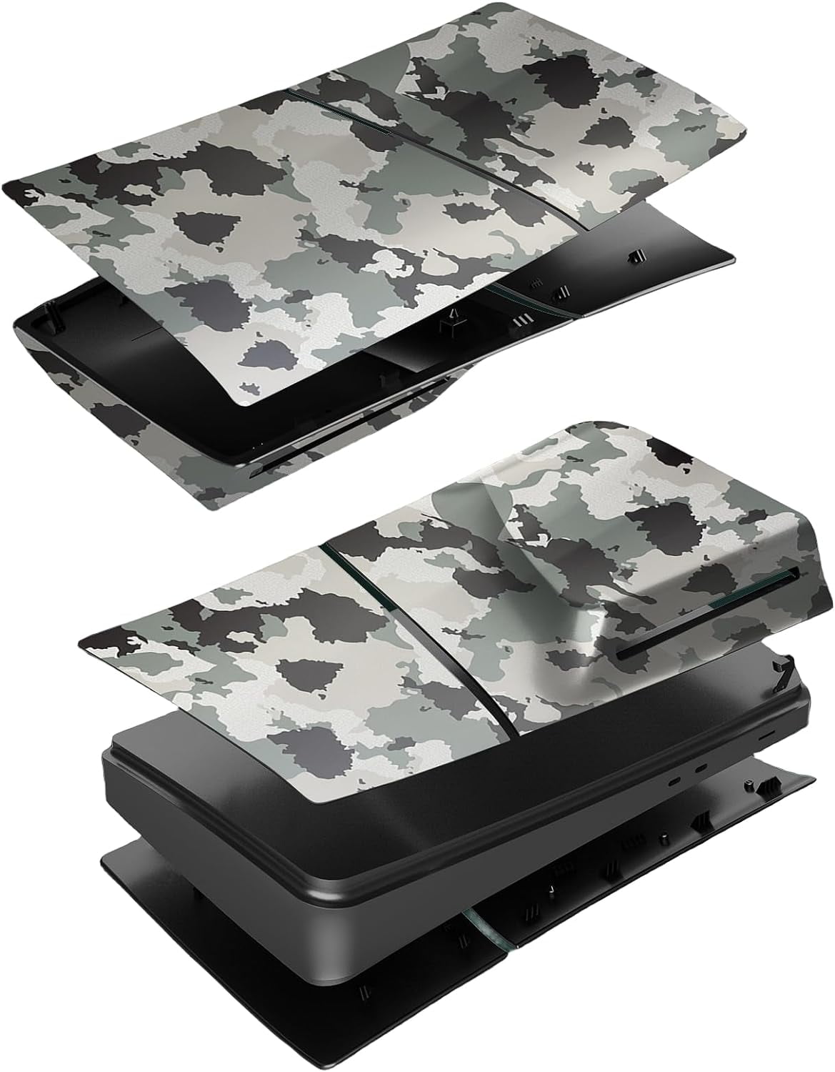 Disc Edition Cover Plates for PS5 Slim Console, Shell Panels Compatible with Playstation 5 Slim Accessories Protective Replacement Faceplate (Camouflage)