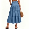 thumbnail image 3 of Women's Long Skirts Flowy High Waist A Line Skirts Summer Pleated Loose Causal Skirts, XL, 3 of 5