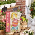 thumbnail image 2 of Happy Easter Three Eggs Floral Garden Flag Spring Colourful Garden Flag Floral 12.5×18 Inch Double Sided Burlap Outside Vertical Holiday Yard Décor, 2 of 6