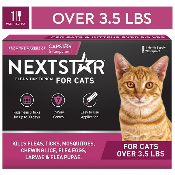 NEXTSTAR Flea & Tick Topical Prevention for Cats over 3.5 lbs, 1-Month Supply