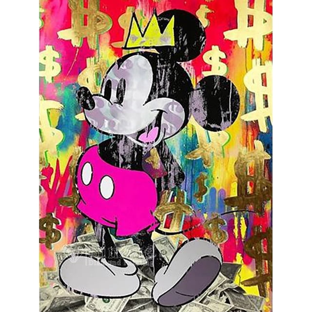 Kit de pintura de diamantes de polvo de Disney, grafiti colorido, Mickey, Hada, dibujos animados, imagen de moda, punto de cruz, hecho a mano, arte de diamantes de imitación DIY