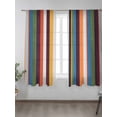 thumbnail image 2 of Vintage Color Stripes Sheer Curtains 72 Inch Long 2 Panels, Orange Green Blue Striped Retro Line Light Filtering Rod Pocket Semi Sheer Curtains, Sheer Voile Drapes for Living Room Bedroom, 52"x72", 2 of 5