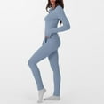 thumbnail image 2 of Women's Thermal Underwear Set Long Sleeve Loose Fit Layering Tops Comfort Leggings for Fall and Winter Light Blue XL, 2 of 5