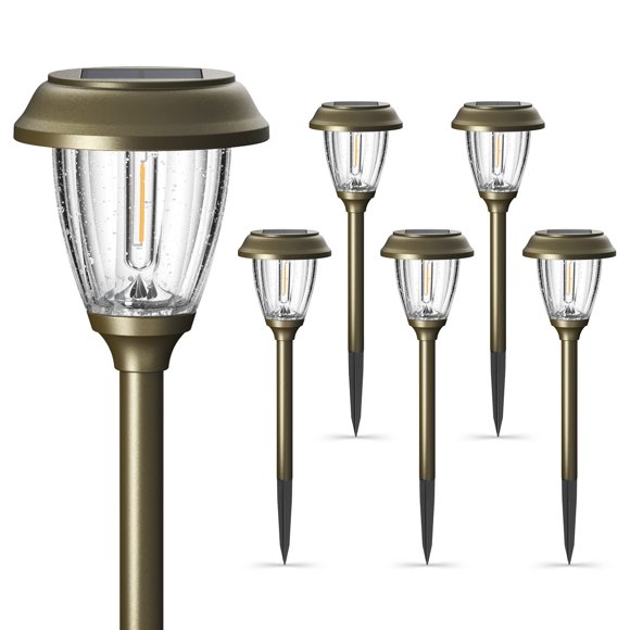 Luces solares XMCOSY+ LED 10/25 lm, 2 modos, IP65, paquete de 6, blanco cálido