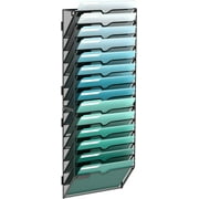 INTIGE 14-Tier Metal Wall Organizer, Mount Hanging File Organizer for Home, Office, Black, Screw Installation