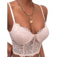 thumbnail image 1 of TRKIYQC Camiseta sin mangas para mujer, cuello en V, correa de espagueti, color sólido, ajuste delgado, chaleco corto de encaje de verano TRKIYQC moda, 1 of 6