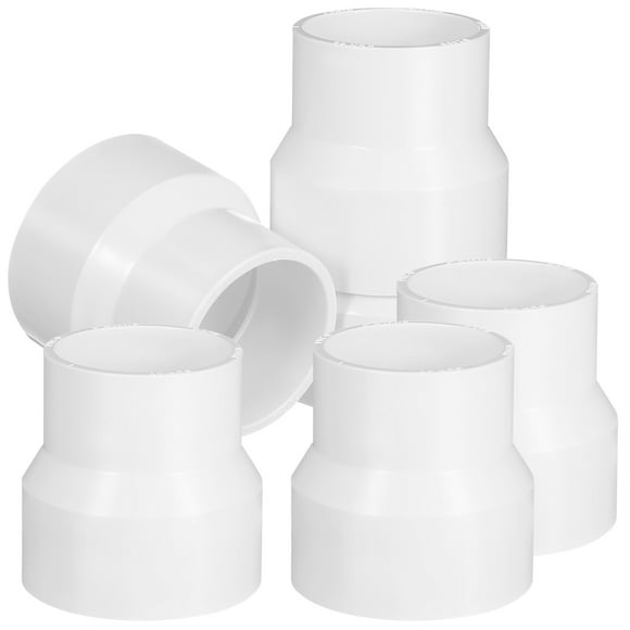SOPOTUTU 6Pcs White PVC Reducer Coupling Adapter with Precision Design for Leak Resistant Pipe Connections
