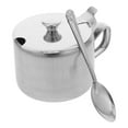 thumbnail image 4 of Shisuyan Stainless Steel Seasoning Pot with Cover and Spoon Kitchen Salt Pepper Condiment Pot Container for Home Kitchens Restaurants Use, 4 of 8