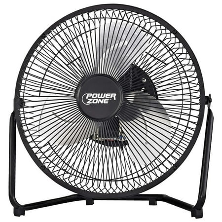 PowerZone 9 in. High Velocity Fan With Four Rubber Foot Pads, Aluminum Blade, 3 Blades, Black