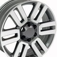 thumbnail image 2 of 20 inch Rim fits 1996-2018 Toyota 4Runner Style Gunmetal Machined 20x7 Aluminum Wheel Direct Fit, 2 of 5