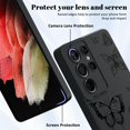 thumbnail image 4 of Compatible with Samsung Galaxy S21 Ultra 6.8 inch Case,Cute Butterfly Cool Black Solid Design,Soft Silicone Slim Thin Girly Phone Case Protective Shockproof Cover for Women Girls-Butterfly, 4 of 14