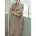 thumbnail image 3 of ZANZEA Women Kaftan Plain Full Sleeve Lapel Bohemian Holiday Long Shirt Dress, 3 of 5