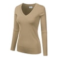 thumbnail image 2 of JJ Perfection Women's Long Sleeve V-Neck Pullover Sweater with Plus Size, 2 of 3