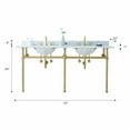 thumbnail image 3 of Water Creation 60 In. W. Double Wash Stand, P-Trap, Carrara White Marble Countertop, 3 of 8