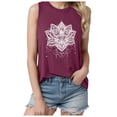 thumbnail image 3 of Trendfront Womens Mandala Flower Graphic Tank Top Crew Neck Sleeveless Top Floral Print Summer Tee Pullover Casual Daily T Shirts, 3 of 6