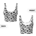 thumbnail image 5 of Haiem Black White Halloween Pattern Womens Sports Bra - U Neck Padded Low Impact Yoga Bra Workout Crop Top Gym Moisture-Wicking Workout Vest -Small, 5 of 9