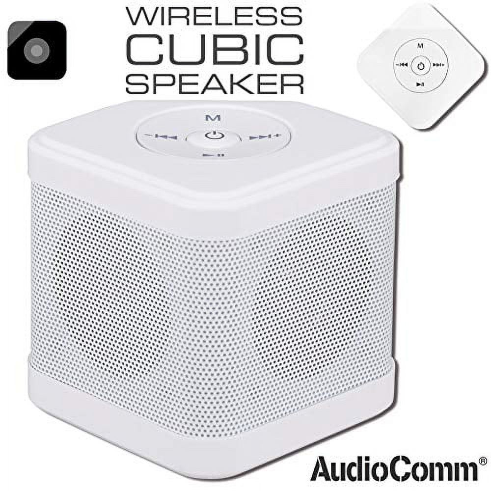 Ohm Electric AudioComm Bluetooth Wireless Speaker Cubic Speaker White  ASP-W110N-W 03-3177 OHM