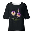 thumbnail image 4 of Birdeem Blouses pour Femmes Alzheimer Mode Décontractée Manches 3/4 Imprimé Coton Ample Blouse Haut, 4 of 12
