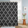 thumbnail image 2 of Bathroom Shower Curtain Moroccan Black Geometric Lattice Waterproof Shower Curtains with Hooks, Vintage Medieval Pattern Bath Curtains Bathtub Curtain Home Decor 72x72in, 2 of 9