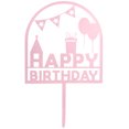 thumbnail image 2 of Happy Birthday - Celebratory Themed Rose Gold Cake Topper (Pack of 2), 2 of 3