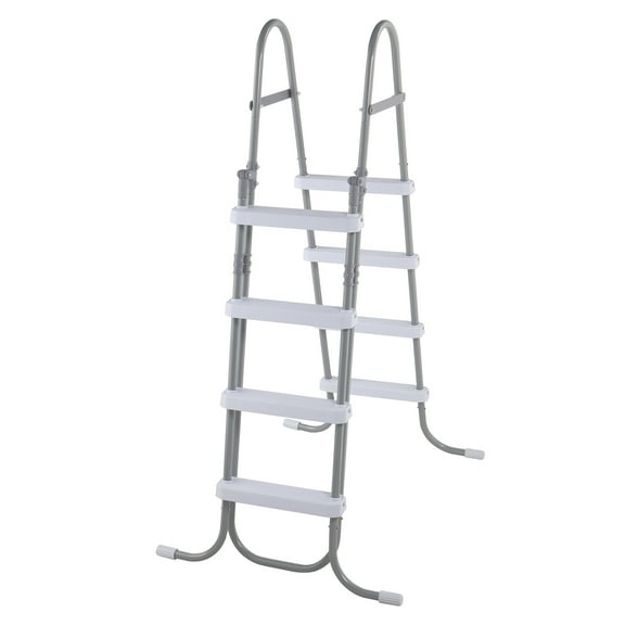 4 Steps 52in Pool Ladder Iron Grey Frame   White Steps Safety Ladder