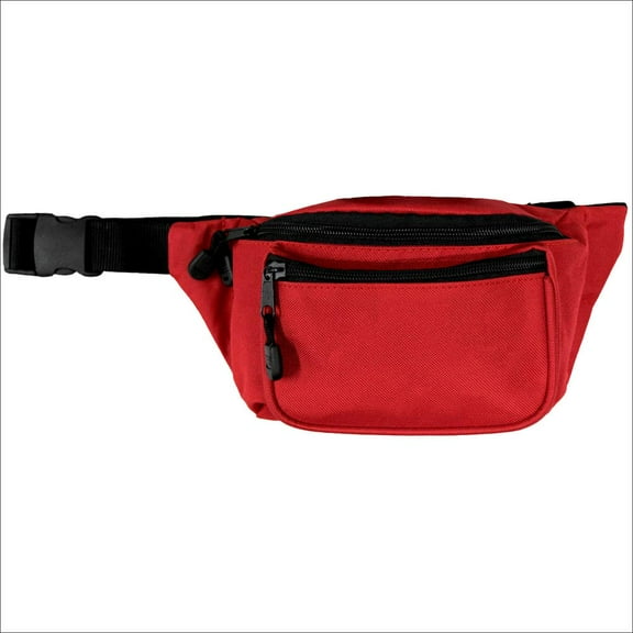 7.5" Red and Black Kemp USA Multipurpose Hip Fanny Pack