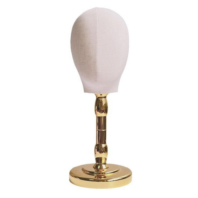 Soporte para sombreros, modelo de cabeza de maniquí, para uso doméstico, salón de belleza y viajes. oro