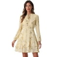 thumbnail image 3 of DARING DIVA Layered Tiered Semi Sheer Chiffon Mini Dress XS Apricot, 3 of 8