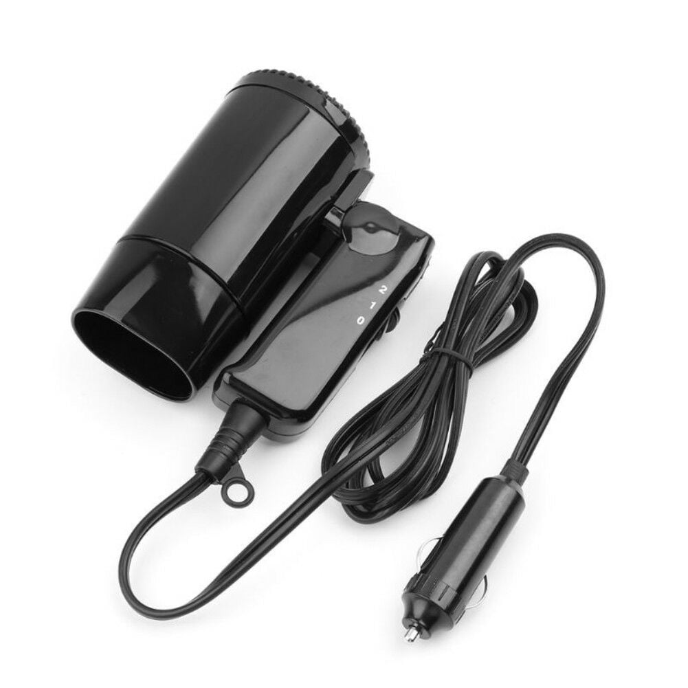 Small 12V Black Compact Travelling Festival & Camping Portable In Car Hair Dryer 