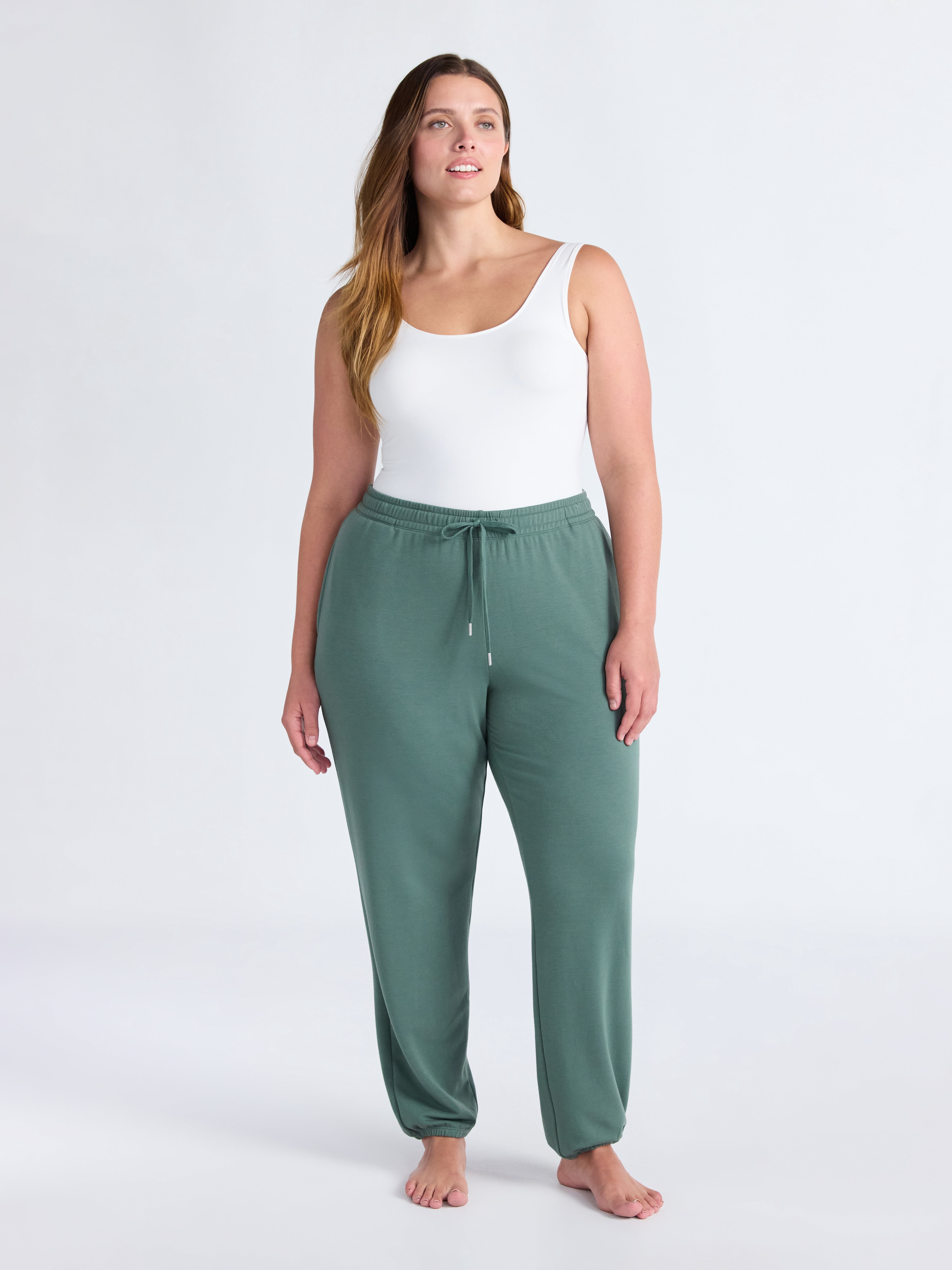 Joyspun Women's Fleece Sleep Joggers, 29'' Inseam, Sizes XS-3X