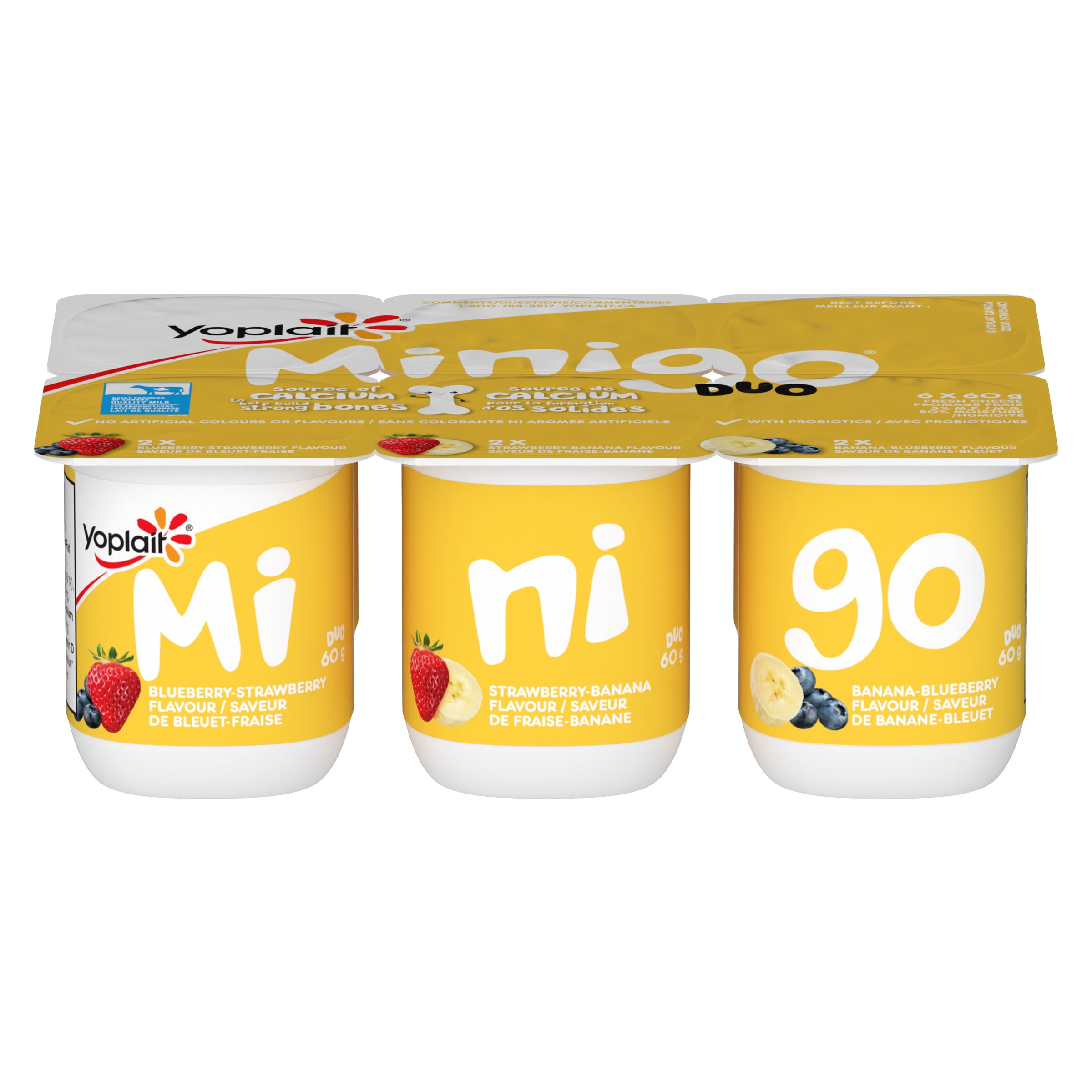 Yop 3% Minigo Duo, Variety Pack, Kids Snack, 6x60 g