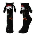 thumbnail image 2 of Avrnliq Female Christmas Novelty Crew Socks - Black, 3D Details, Nylon Spandex, Free Size, 1 Pair, Holiday Stocking Stuffer/Gift,Size Free Size, 2 of 5