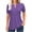 Purple, variant on Short Sleeve V-neck Women Button Henley Blouse Tops Summer Pleated Casual Blouse Shirt