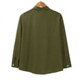 thumbnail image 5 of ManxiVoo Womens Spring Summer Long Sleeve Shirt Breathable Loose Fit Top for Casual and Office Wear M Size Green, 5 of 9