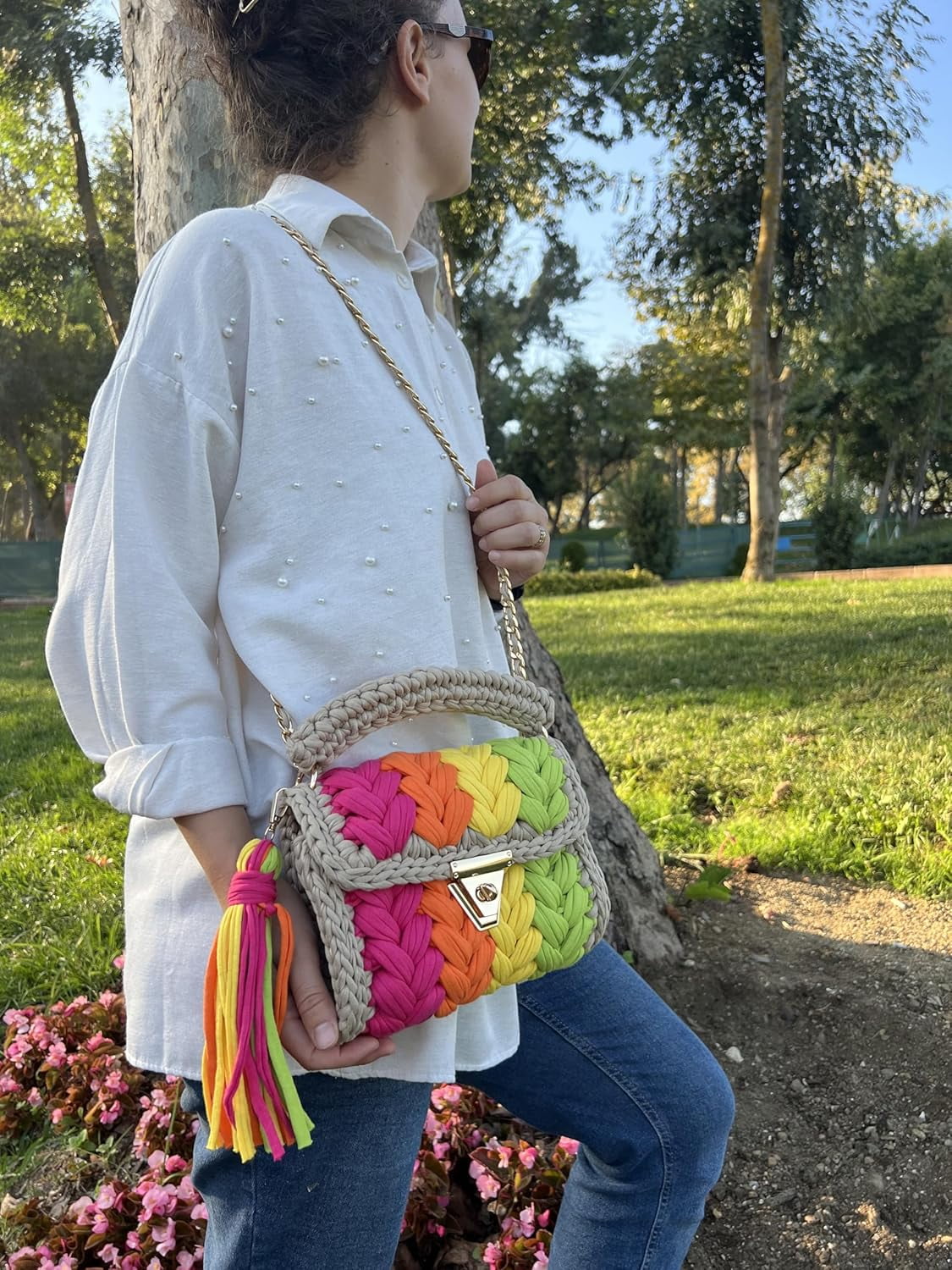 Evening Clutch Bag for Women, Handmade Crochet Wedding Party Purse, Small Flap Formal Crossbody Handbag Evening Clutch