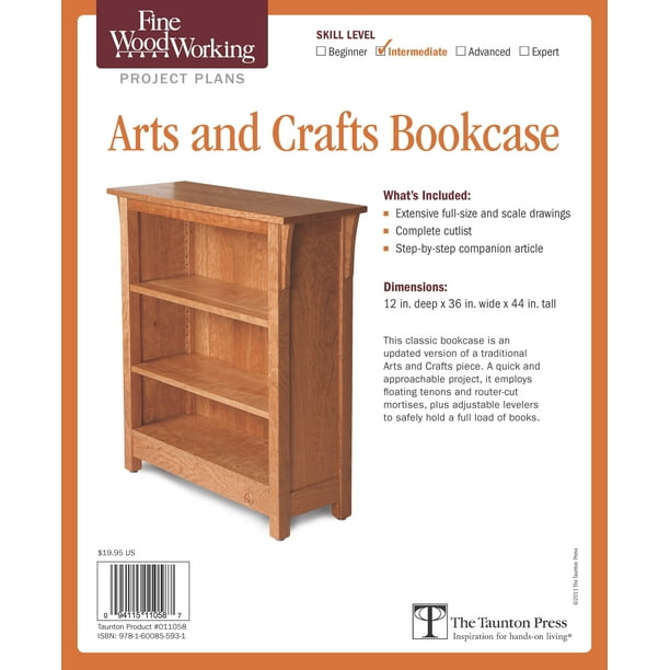 Fine Woodworking S Arts And Crafts Bookcase Plan Other Walmart