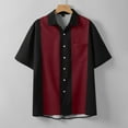 thumbnail image 2 of MNCEKFOD Mens Shirt Casual Color Block Printed Shirt Short Sleeve Button Down with Pocket Relaxed Fit Mens Tops XXL, 2 of 7