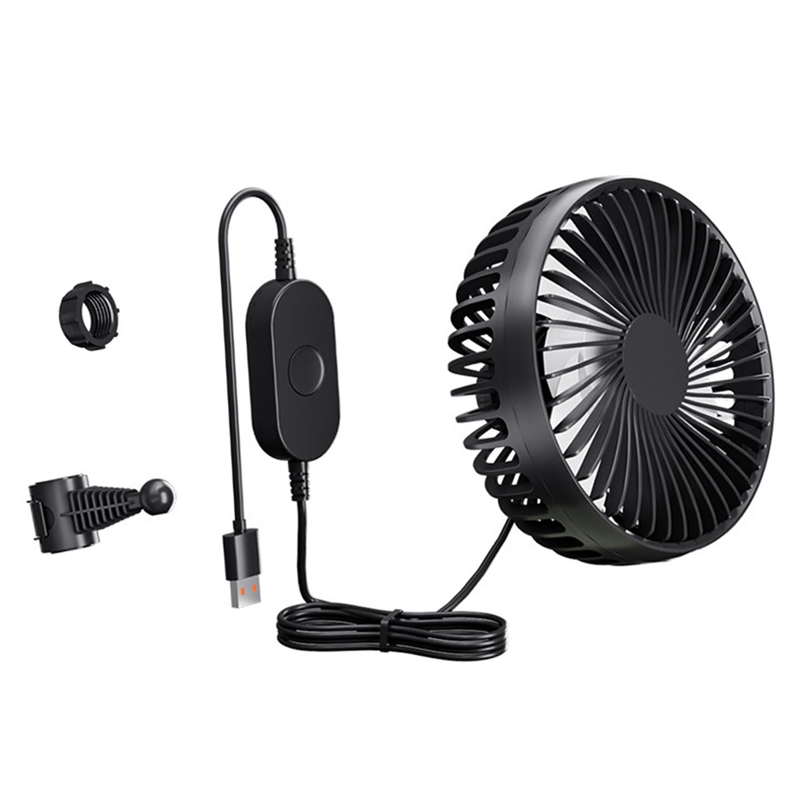 Zxpjkyu USB Car Cooling Fan 12V 24V Backseat Headrest Mount Portable Circulation Fan for Black