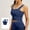 #088-Blue, variant on Womens Workout Crop Top Sports Bra Short Sleeve with Built in Bra Push Up Elastic for Running Yoga Daily Gift