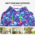 thumbnail image 4 of Sikiie blue Skull purple flower Women's Casual Hoodies Long Sleeve Lightweight Pullover Tops Loose Sweatshirt-Medium, 4 of 7