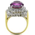 thumbnail image 3 of Luxe Jewelry Designs Women's Stainless Steel Two Tone IP Gold Engagement Ring with Amethyst Crystal, 3 of 4