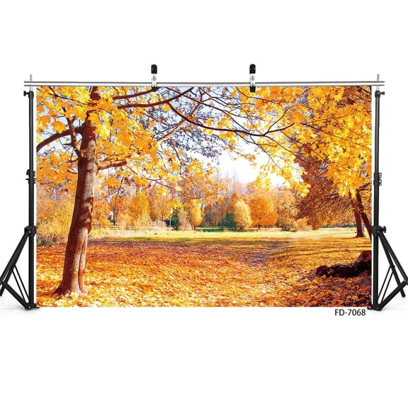 Autumn Gold Fall in Park Nature Photography Backdrop Custom Backgrounds Photo Studio for Children Baby Portrait Dolls Photoph