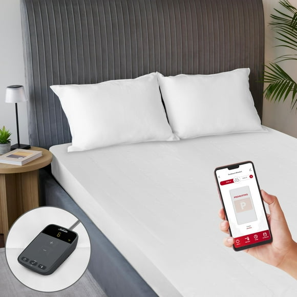 Sunbeam Polyester Wi-Fi Connected Mattress Pad, Electric Blanket, 10 Heat Settings, Twin Size