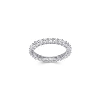 Forever Facets Cubic Zirconia Full Eternity Band in Platinum Plated Sterling Silver, Adult Female