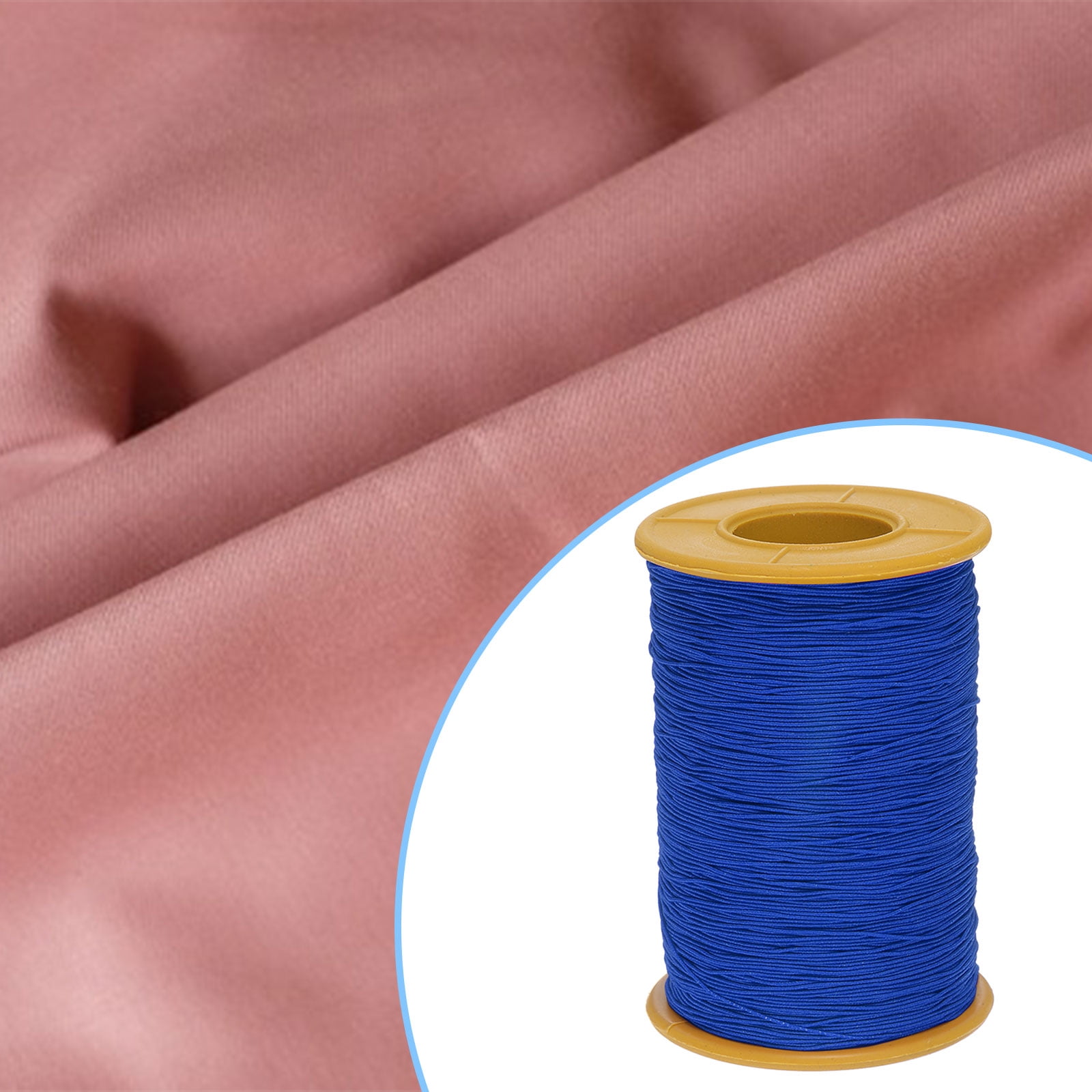 Uxcell 2pcs Elastic Sewing Thread 547 Yards 0.5mm Thickness Latex Sewing Thread for Hand Sewing, Gathering, Blue